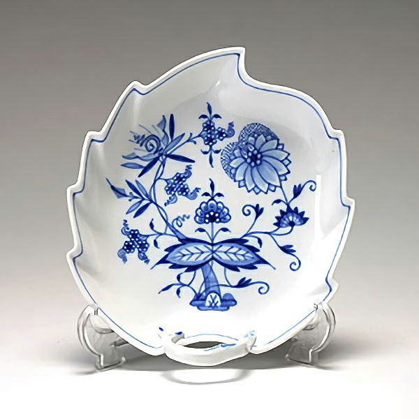 マイセン（Meissen） ブルーオニオン 800101／00264 リーフディッシュ 19×17cm