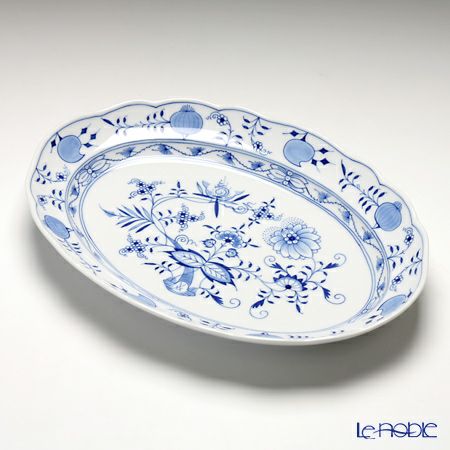 マイセン（Meissen） ブルーオニオン 800101／00308 オーバルプラター／楕円皿 35×26cm
