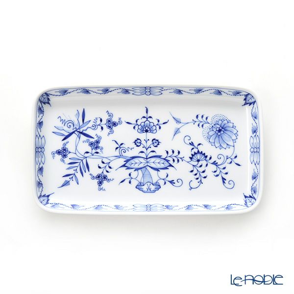 マイセン（Meissen） ブルーオニオン 800101／44060 長角皿 23×13cm