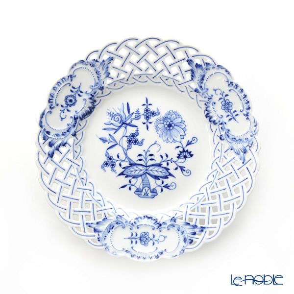 マイセン（Meissen） ブルーオニオン 800101／54823 メッシュコンポート 7×21cm