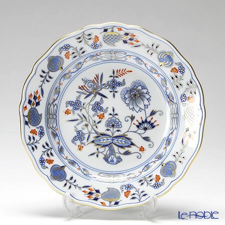 マイセン（Meissen） ブルーオニオン レッド＆ゴールド 800117／00472 プレート 20cm