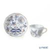 マイセン（Meissen） ブルーオニオン レッド＆ゴールド 800117／00580 モカカップ＆ソーサー 100ml／11cm／H6cm