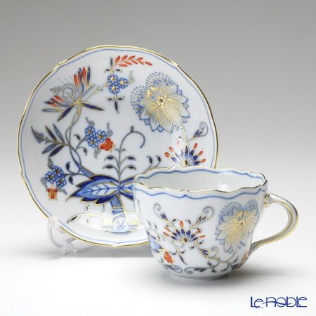 マイセン（Meissen） ブルーオニオン レッド＆ゴールド 800117／00582 コーヒーカップ＆ソーサー 200ml