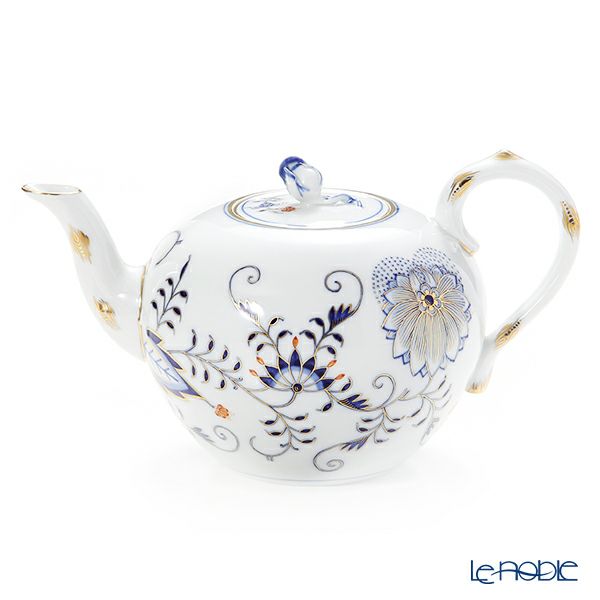 マイセン（Meissen） ブルーオニオン レッド＆ゴールド 800117／00726 ティーポット 1L／1000ml／17cm
