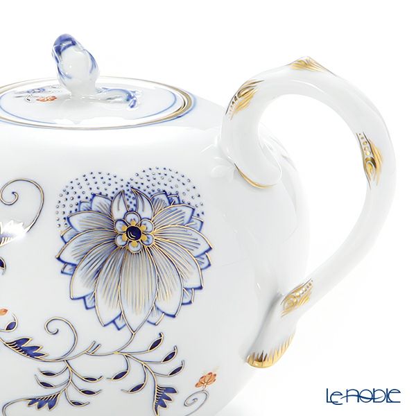 マイセン（Meissen） ブルーオニオン レッド＆ゴールド 800117／00726 ティーポット 1L／1000ml／17cm