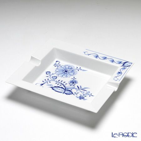 マイセン（Meissen） ブルーオニオン スタイル 801001／53n76 アッシュトレイ 21cm ホワイトリム