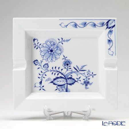 マイセン（Meissen） ブルーオニオン スタイル 801001／53n76 アッシュトレイ 21cm ホワイトリム