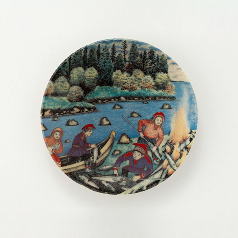 【1点限り】北欧ヴィンテージ アラビア（ARABIA） アンドレアス・アラリスト／A. Alariesto 記念プレート 1983 漁師