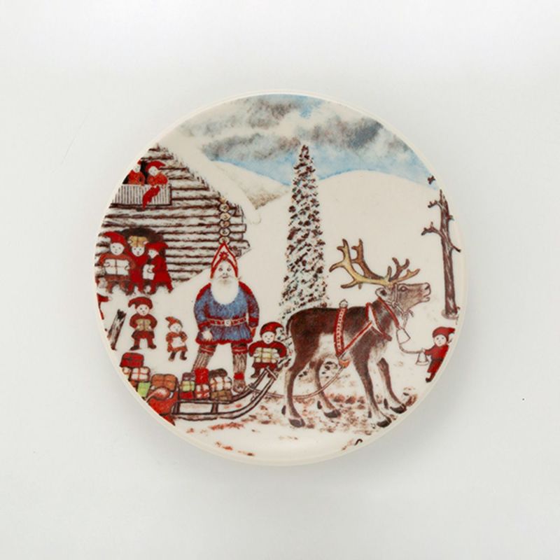 【1点限り】北欧ヴィンテージ アラビア（ARABIA） アンドレアス・アラリスト／A. Alariesto 記念プレート 1980 サンタクロース