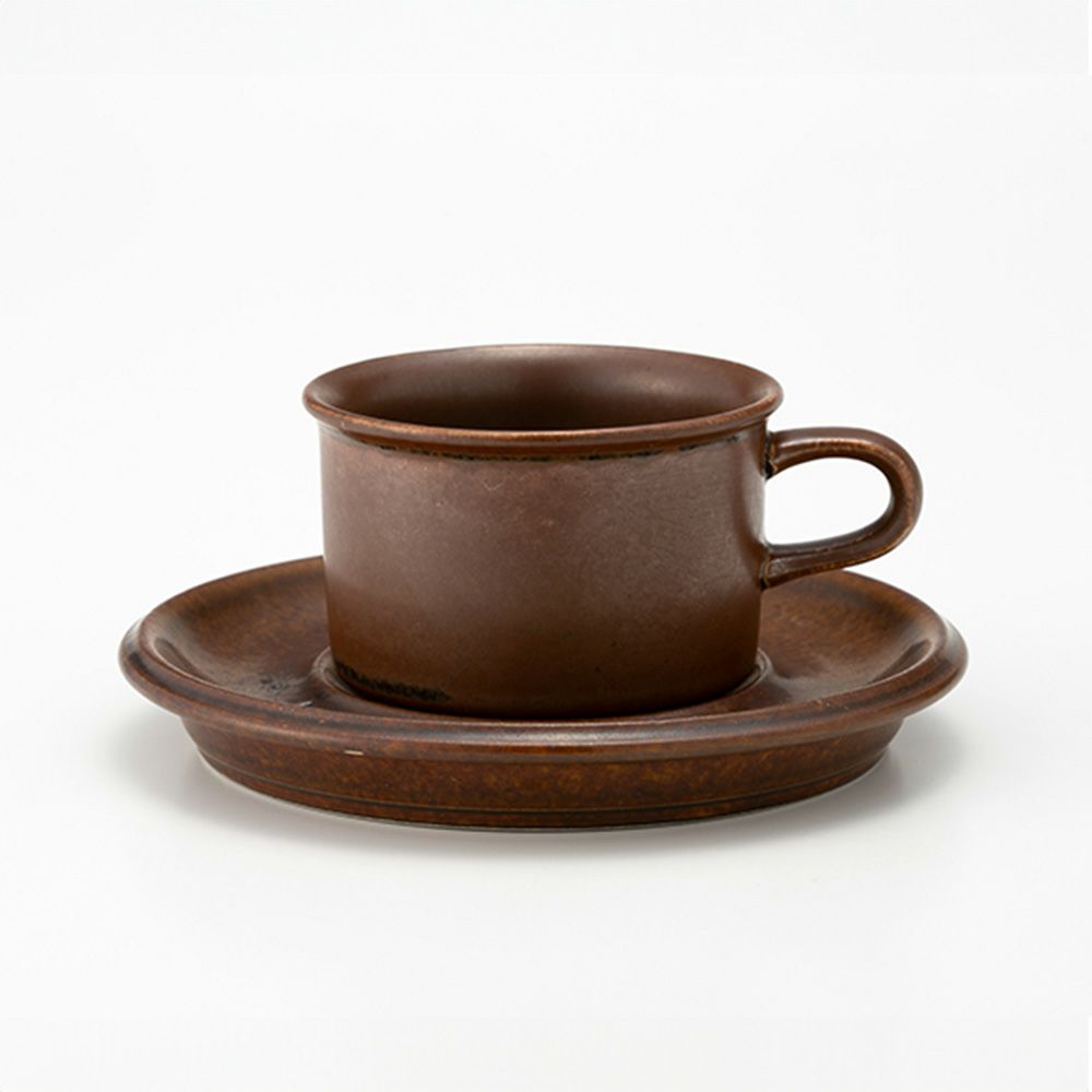 【1点限り】北欧ヴィンテージ アラビア（ARABIA） ルスカ／Ruska モカカップ＆ソーサー 02