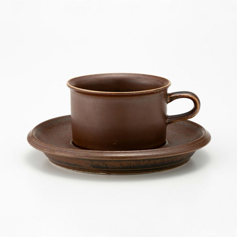 【1点限り】北欧ヴィンテージ アラビア（ARABIA） ルスカ／Ruska モカカップ＆ソーサー 03