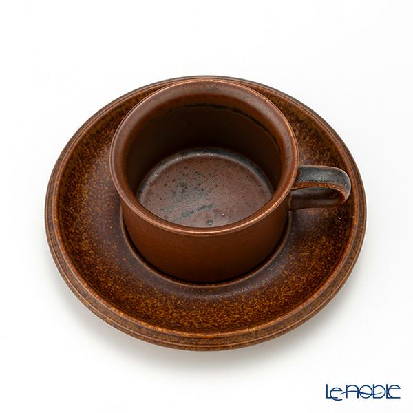 【1点限り】北欧ヴィンテージ アラビア（ARABIA） ルスカ／Ruska モカカップ＆ソーサー 09