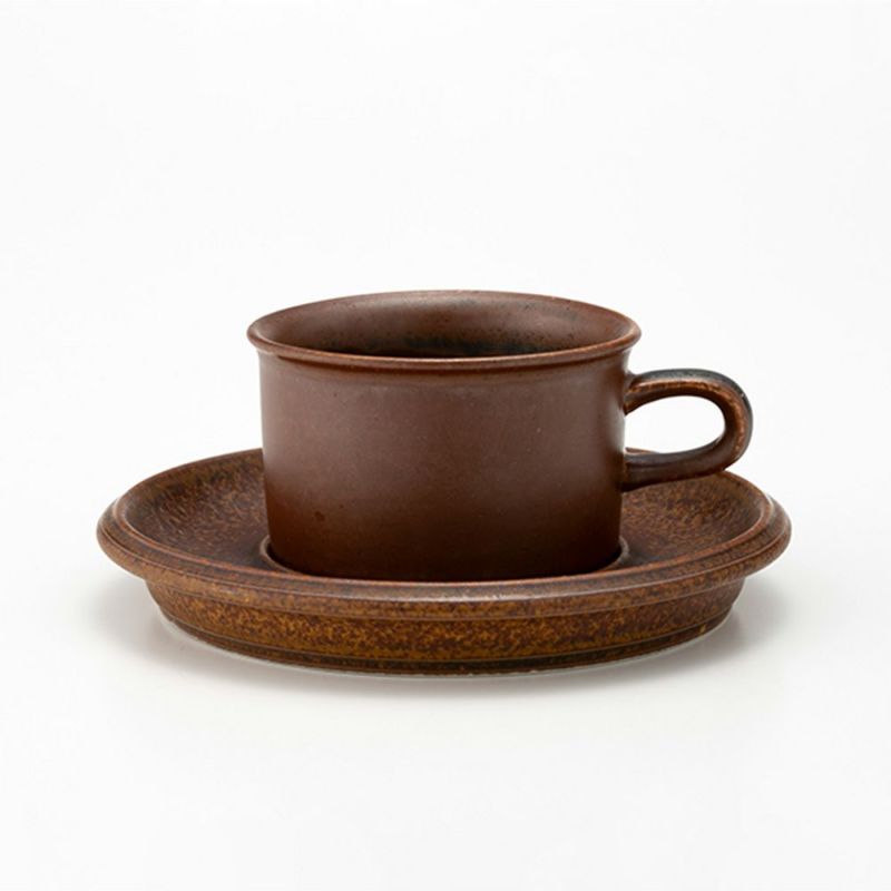 【1点限り】北欧ヴィンテージ アラビア（ARABIA） ルスカ／Ruska モカカップ＆ソーサー 09