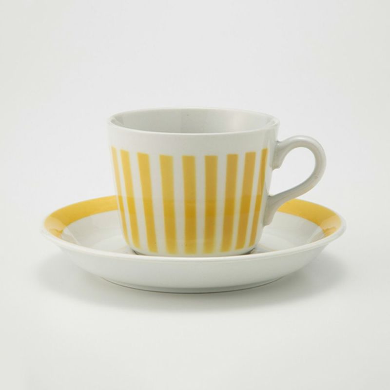 【1点限り】北欧ヴィンテージ アラビア（ARABIA） アイタ／Aita ステンシルシリーズ コーヒーカップ＆ソーサー 01