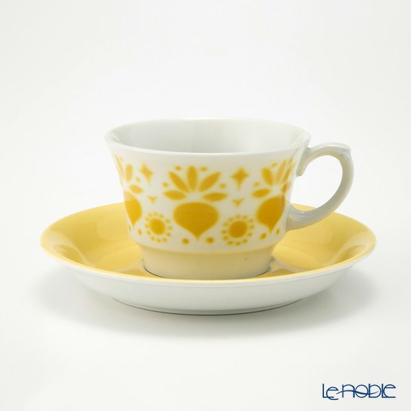 【1点限り】北欧ヴィンテージ アラビア（ARABIA） レティッカ／Retikka ステンシルシリーズ コーヒーカップ＆ソーサー 01