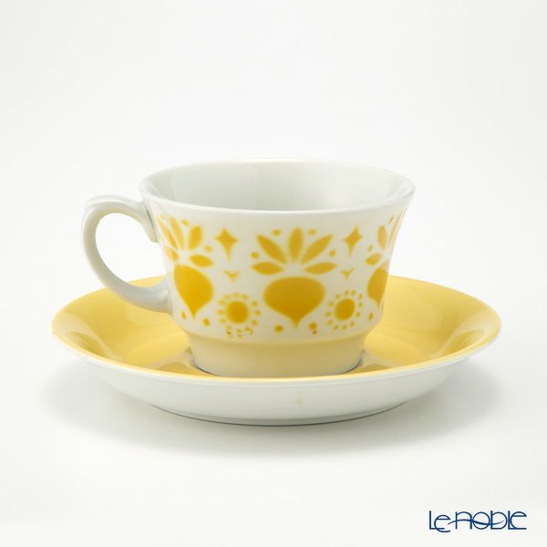 【1点限り】北欧ヴィンテージ アラビア（ARABIA） レティッカ／Retikka ステンシルシリーズ コーヒーカップ＆ソーサー 01