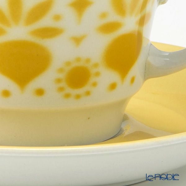 【1点限り】北欧ヴィンテージ アラビア（ARABIA） レティッカ／Retikka ステンシルシリーズ コーヒーカップ＆ソーサー 01