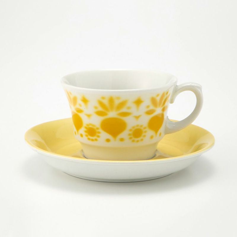 【1点限り】北欧ヴィンテージ アラビア（ARABIA） レティッカ／Retikka ステンシルシリーズ コーヒーカップ＆ソーサー 02