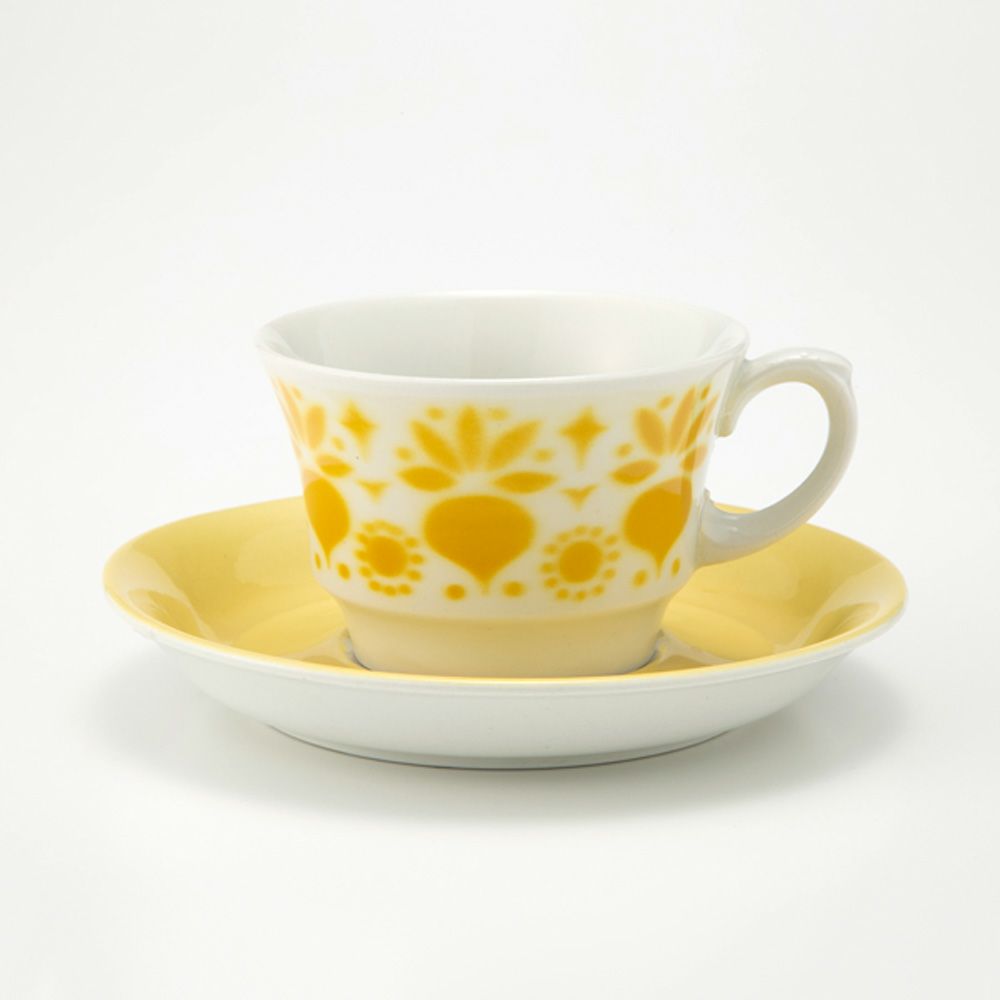 【1点限り】北欧ヴィンテージ アラビア（ARABIA） レティッカ／Retikka ステンシルシリーズ コーヒーカップ＆ソーサー 02