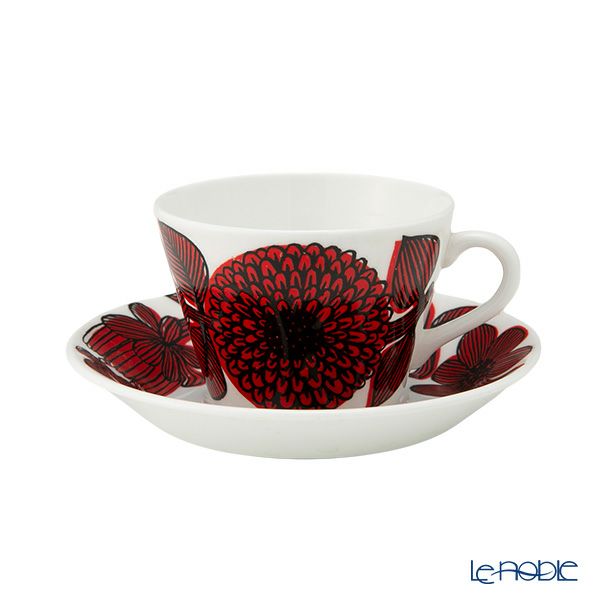 【1点限り】北欧ヴィンテージ グスタフスベリ（GUSTAVSBERG）レッドアスター コーヒーカップ＆ソーサー