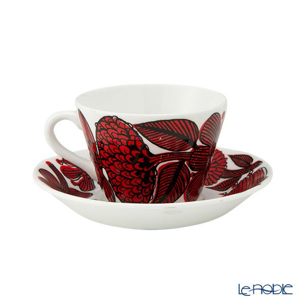 【1点限り】北欧ヴィンテージ グスタフスベリ（GUSTAVSBERG）レッドアスター コーヒーカップ＆ソーサー