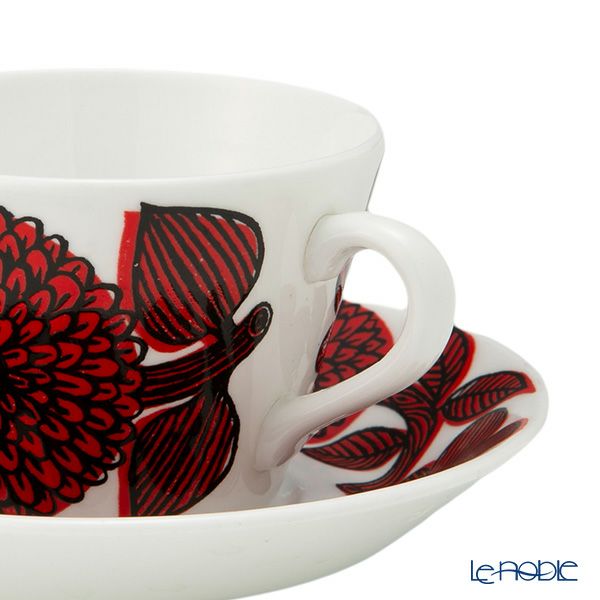 【1点限り】北欧ヴィンテージ グスタフスベリ（GUSTAVSBERG）レッドアスター コーヒーカップ＆ソーサー