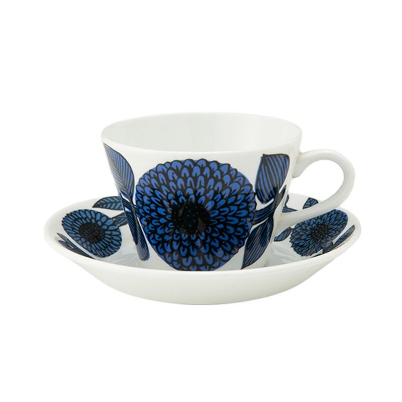 【1点限り】北欧ヴィンテージ グスタフスベリ（GUSTAVSBERG）ブルーアスター コーヒーカップ＆ソーサー 02