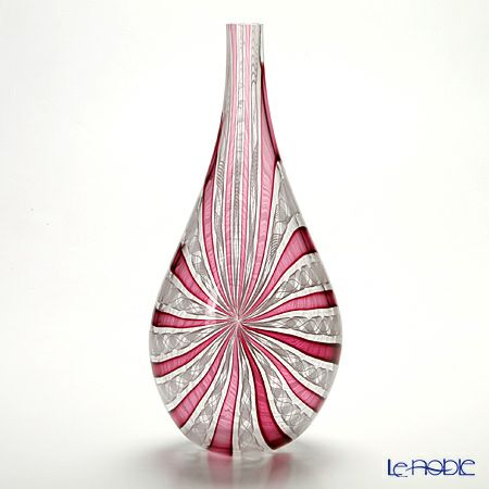 バラリン ベース 涙型 38cm ＃V-72 ホワイト×ルビー