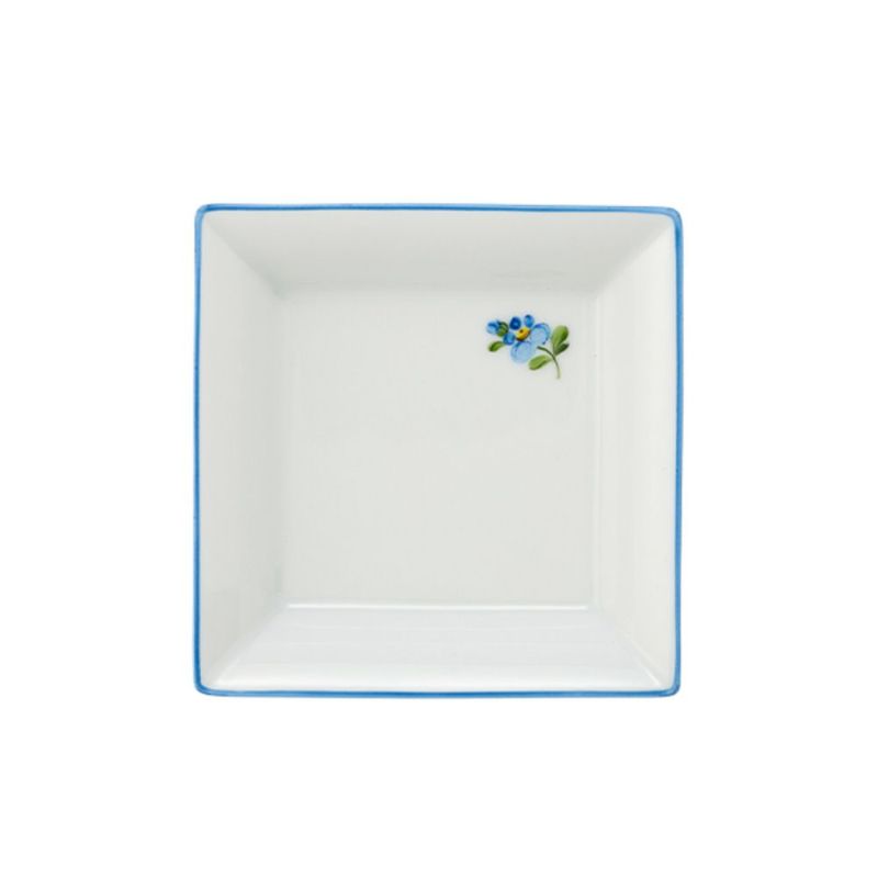 アウガルテン（AUGARTEN） プティットフルール（7096H） ブルー スクエアディッシュ 8×8cm（867）