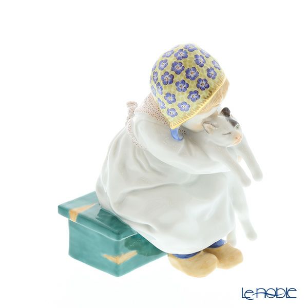 マイセン（Meissen） ヘンチェルの子供シリーズ 900100／73367 ネコを抱く女の子