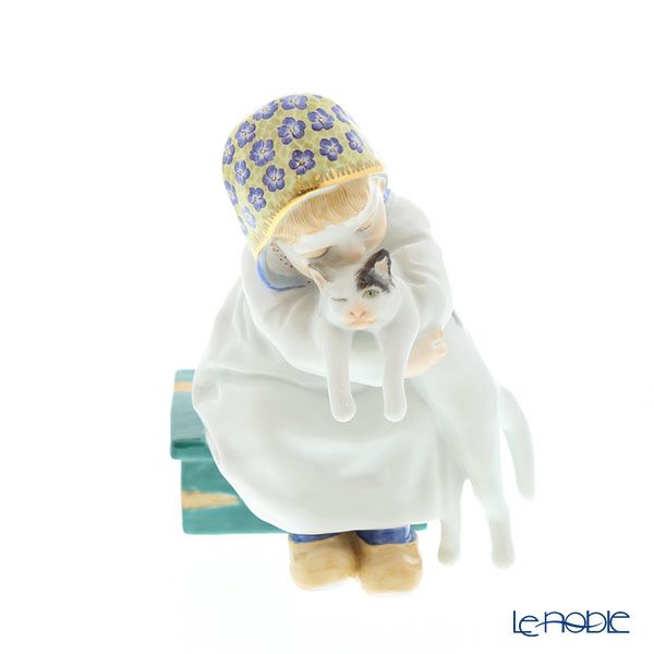 マイセン（Meissen） ヘンチェルの子供シリーズ 900100／73367 ネコを抱く女の子