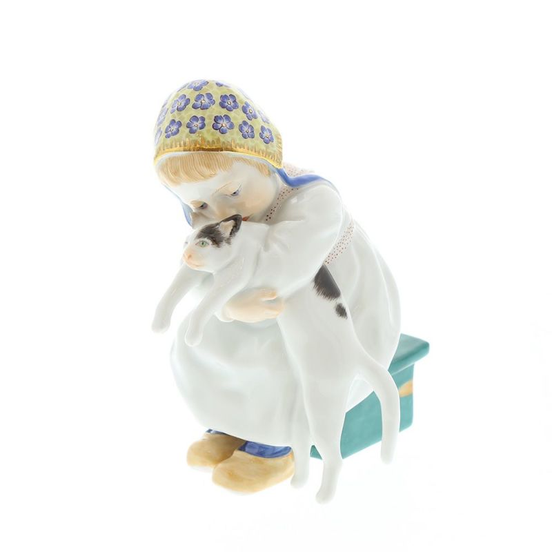 マイセン（Meissen） ヘンチェルの子供シリーズ 900100／73367 ネコを