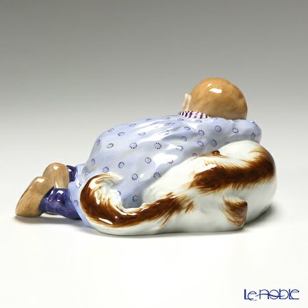 マイセン（Meissen） ヘンチェルの子供シリーズ 900100／73368 眠る子どもと犬
