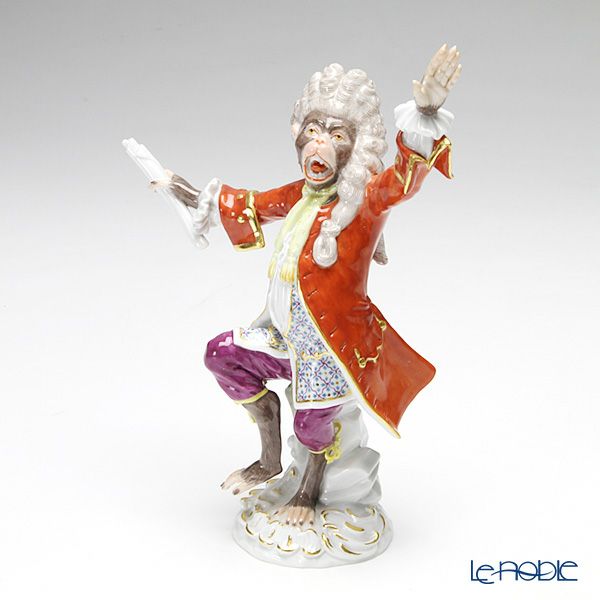 マイセン（Meissen） マイセン人形 猿の楽隊 900300／60001 コンダクター 17.5cm