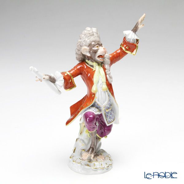 マイセン（Meissen） マイセン人形 猿の楽隊 900300／60001 コンダクター 17.5cm