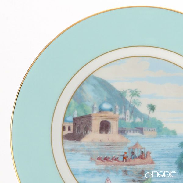 ロイカーカム ブレナム宮殿（インディアンルーム） 22cm ティープレート（ターコイズ）