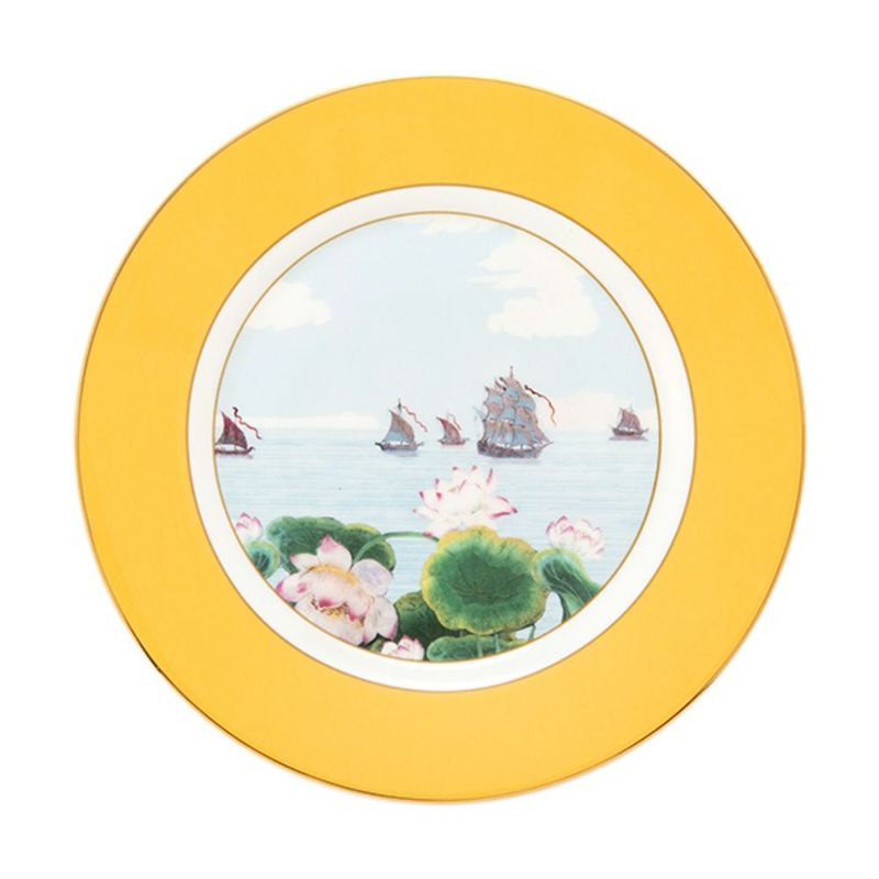 ロイカーカム ブレナム宮殿（インディアンルーム） 22cm ティープレート（イエロー）