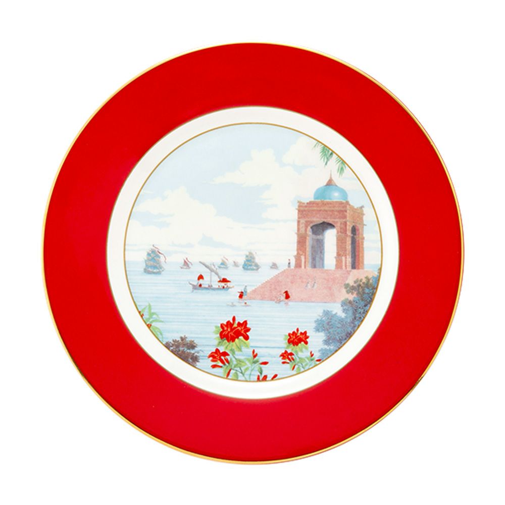 ロイカーカム ブレナム宮殿（インディアンルーム） 22cm ティープレート（レッド）