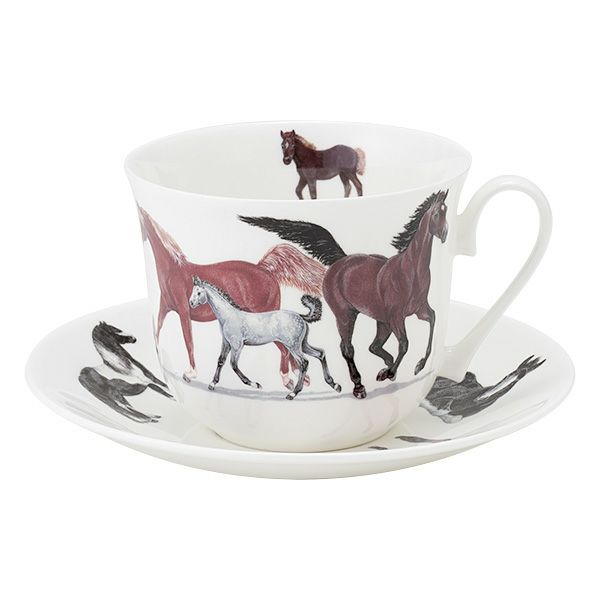 ロイカーカム ホース モーニングカップ＆ソーサー 480ml