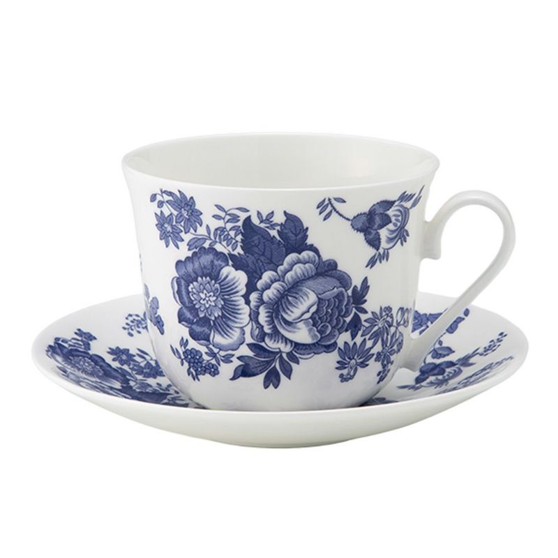 ロイカーカム ブルー ビクトリア モーニングカップ＆ソーサー 480ml