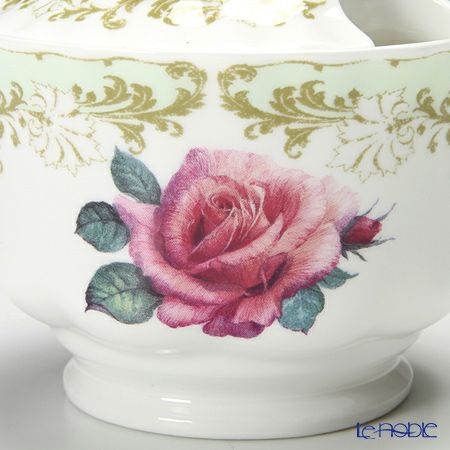 ロイカーカム ビンテージローズ グリーン カバードシュガーボウル 200ml