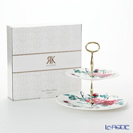 ロイカーカム イングリッシュローズ 2段ケーキスタンド