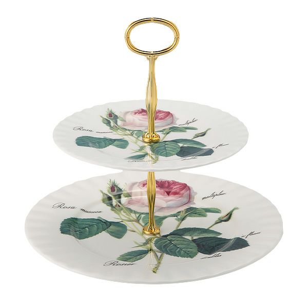 ロイカーカム ルドゥトロサ／ルドゥーテ・ローズ 2段ケーキスタンド