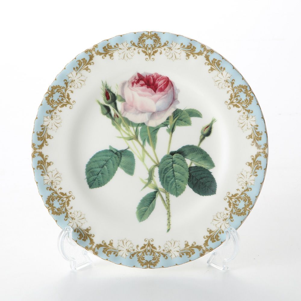 ロイカーカム ビンテージローズ ブルー ティープレート 20cm