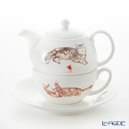 ロイカーカム キャット ティーカップ＆ソーサー（1人用ポット付）／ティーフォーワン