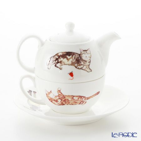 ロイカーカム キャット ティーカップ＆ソーサー（1人用ポット付）／ティーフォーワン