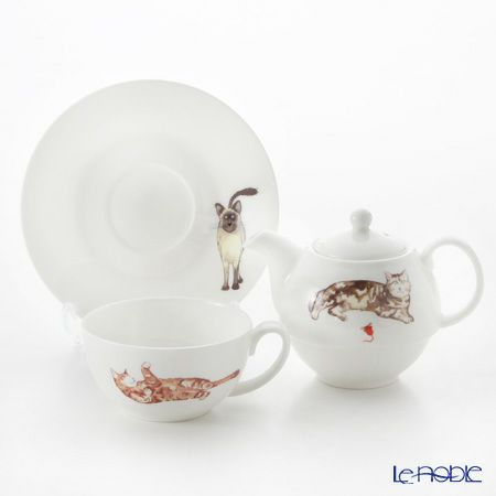 ロイカーカム キャット ティーカップ＆ソーサー（1人用ポット付）／ティーフォーワン