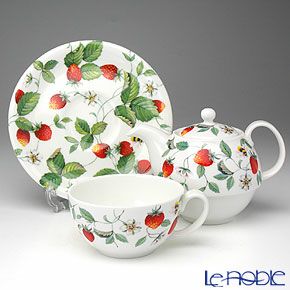 ロイカーカム アルパインストロベリー ティーカップ＆ソーサー（1人用ポット付）／ティーフォーワン