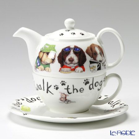 ロイカーカム アニマルファッション ドッグ ティーカップ＆ソーサー（1人用ポット付）／ティーフォーワン