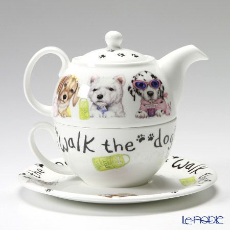ロイカーカム アニマルファッション ドッグ ティーカップ＆ソーサー（1人用ポット付）／ティーフォーワン